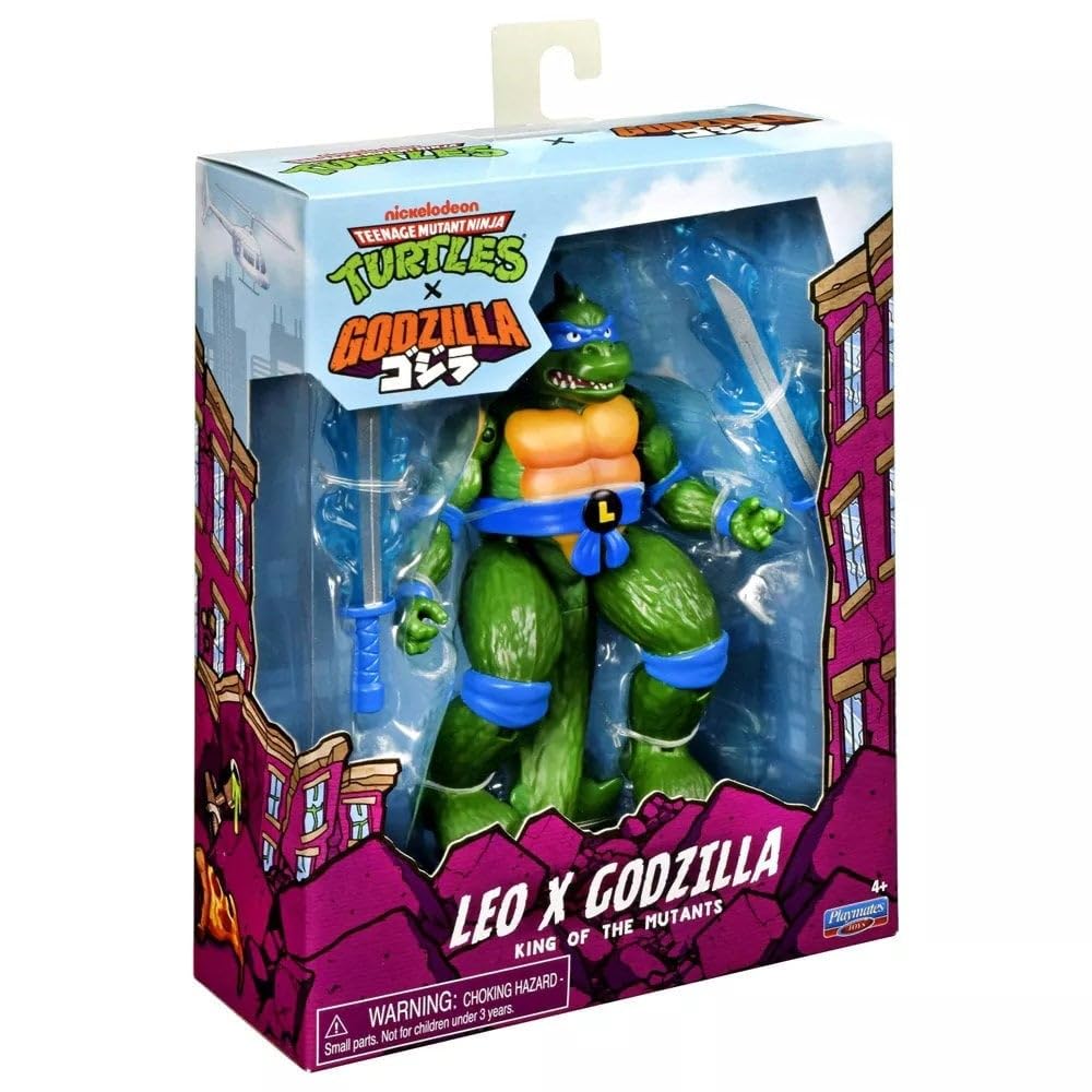 TMNT Godzilla Leo figure side view, ideal for dioramas