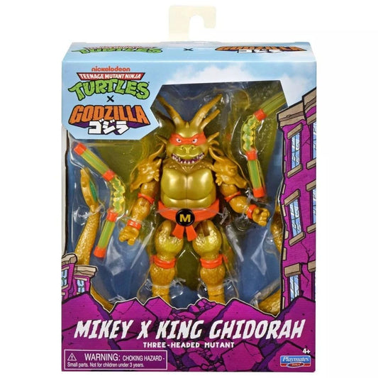 TMNT x Godzilla Mikey figure front view for display and collection.