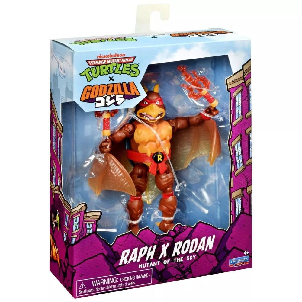 TMNT Raph Godzilla figure back view showing full character details.