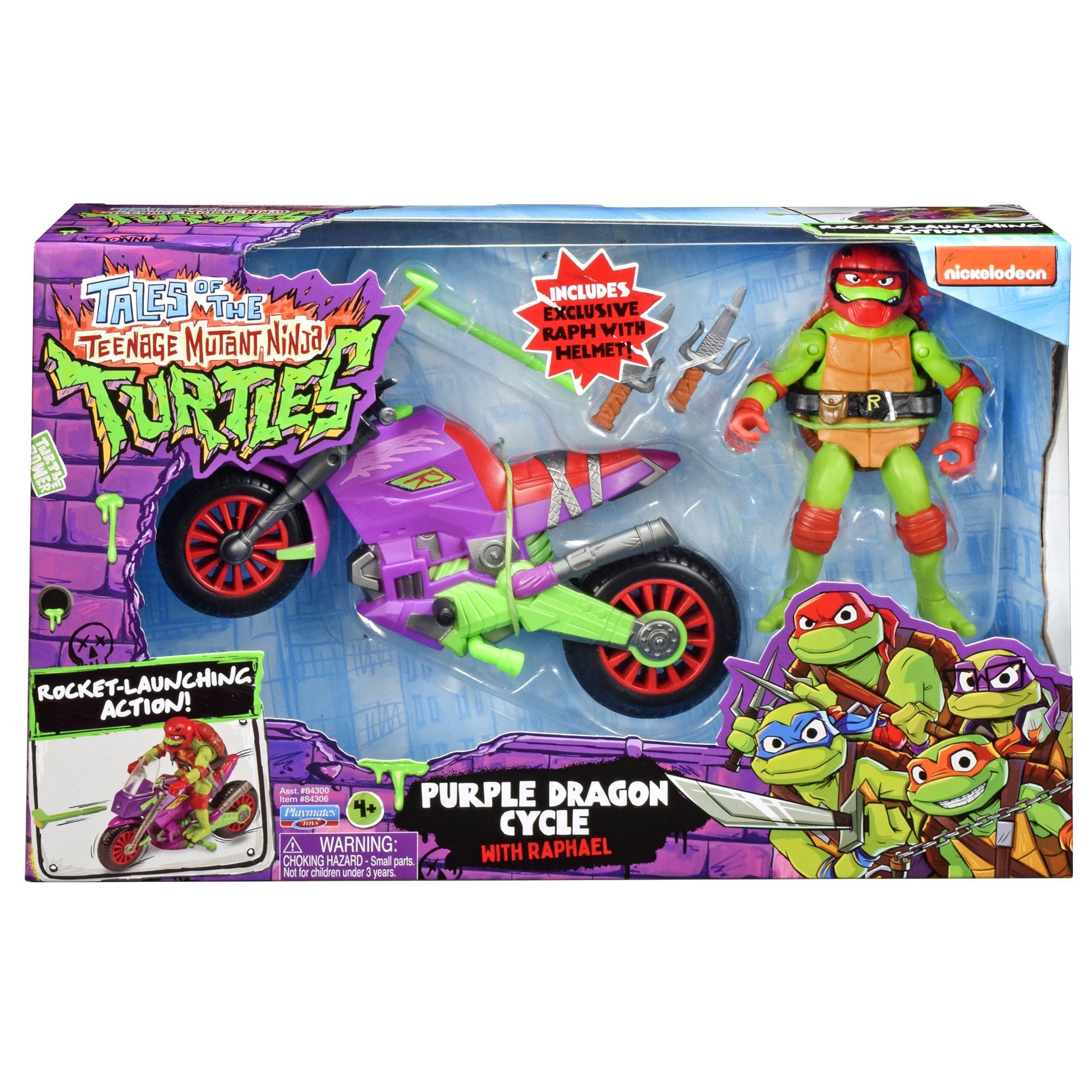 TMNT Dragon Cycle green launcher button detail for quick action