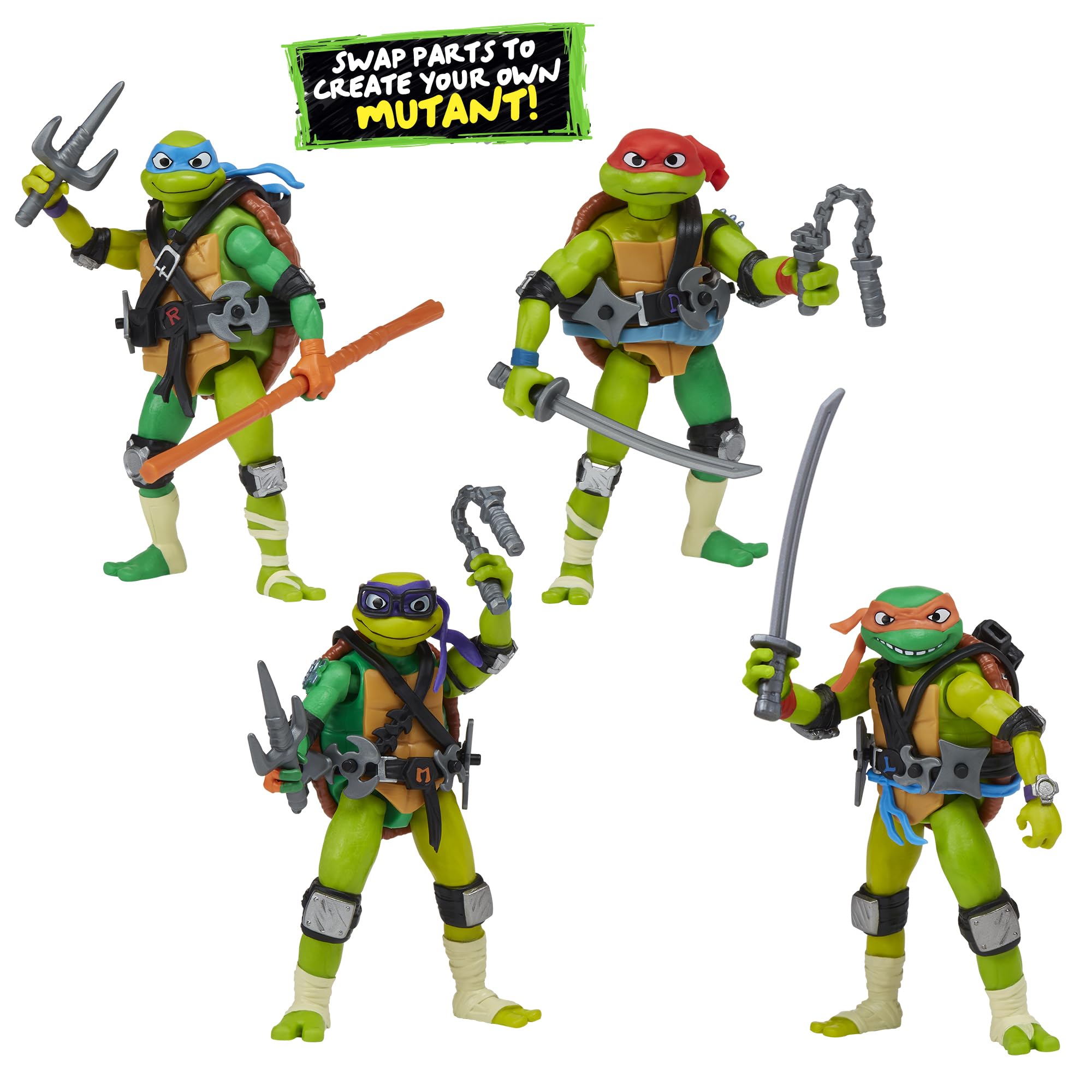 TMNT Mix N Match bundle: toy interchanges demonstrate easy ultimate mutant configurations.