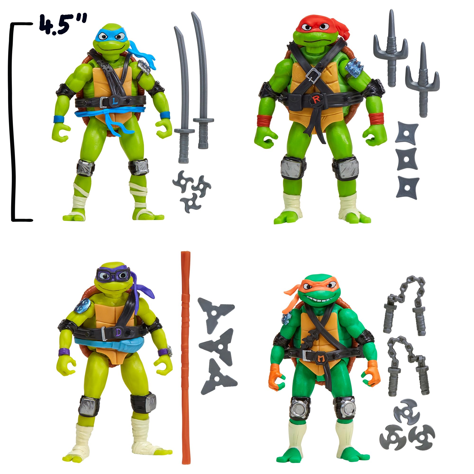 TMNT Mix N Match bundle: Leo and Mikey with dance-inspired pose and leadership vibe.