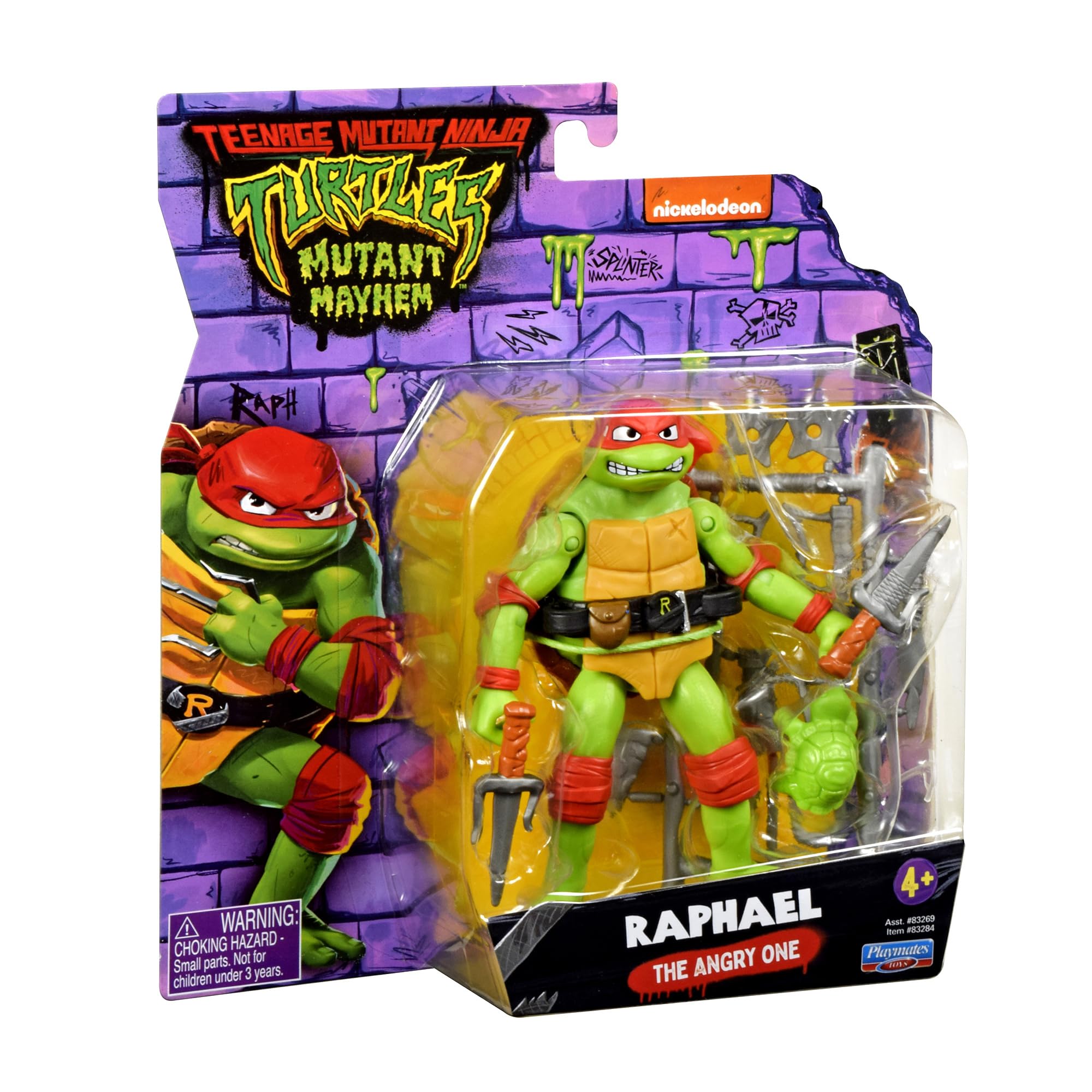 TMNT Mutant Mayhem figure includes baby turtle accessory.