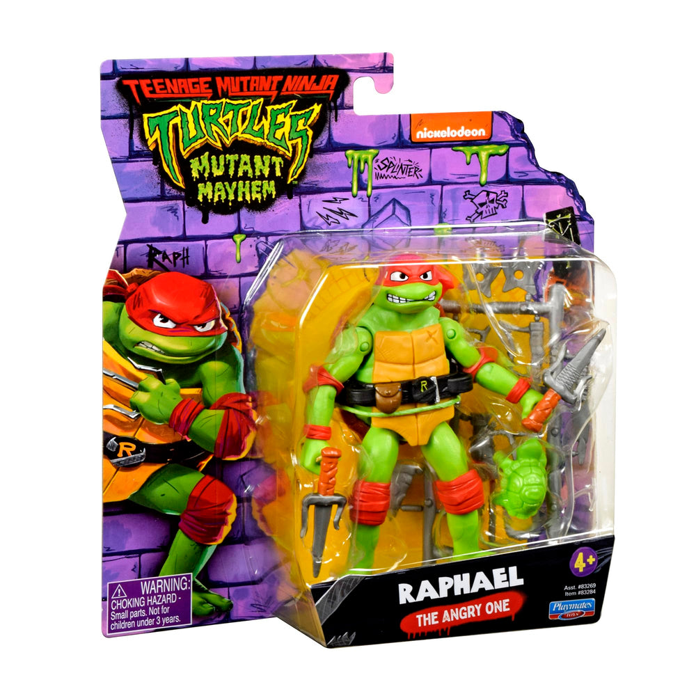 TMNT Mutant Mayhem figure includes baby turtle accessory.