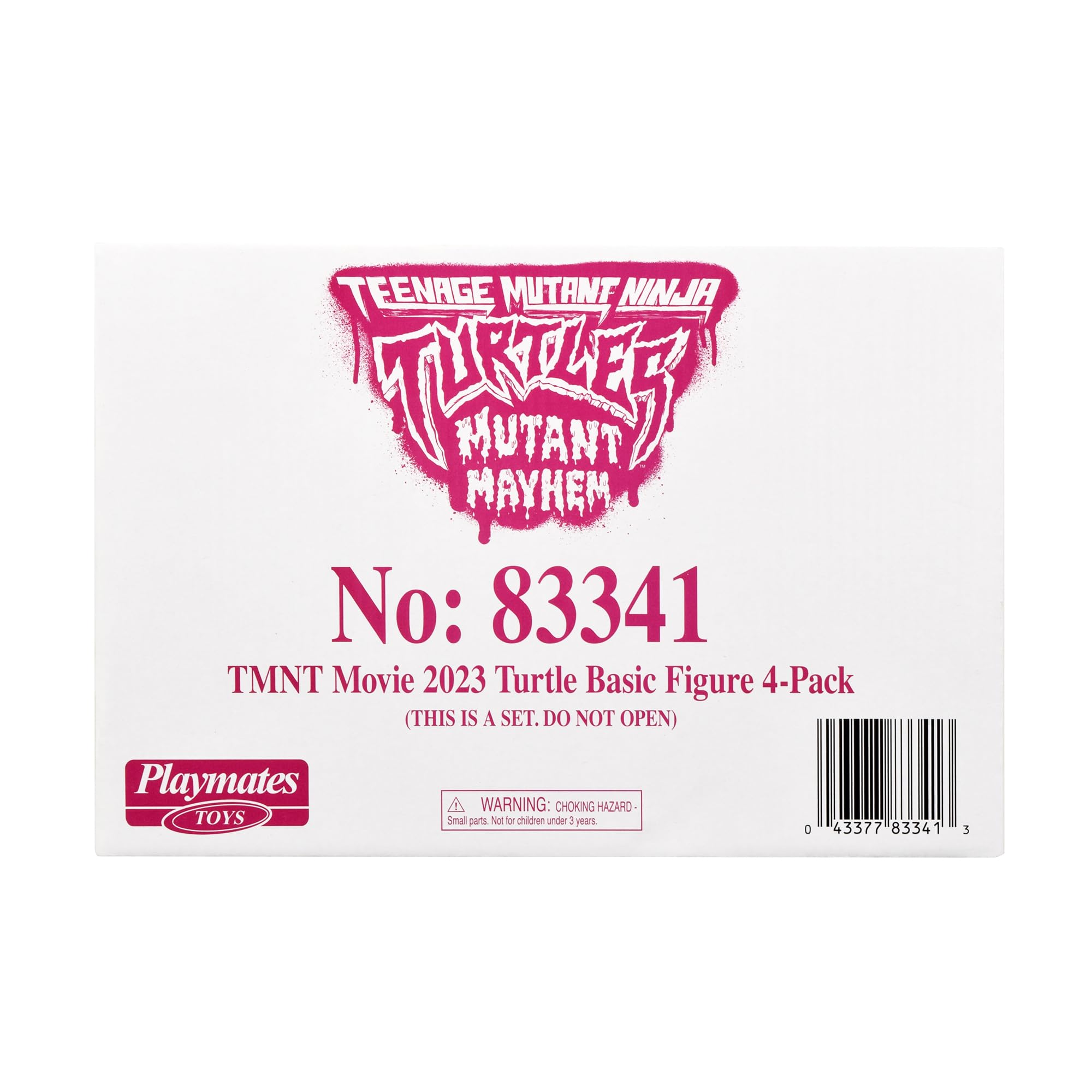 TMNT Mutant Mayhem 4-pack display inviting fans to collect the full lineup