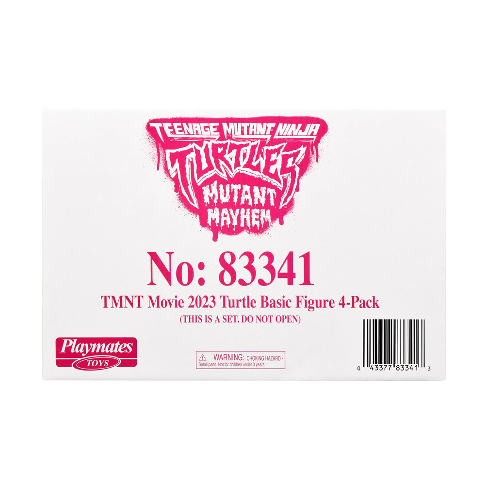 TMNT Mutant Mayhem 4-pack display inviting fans to collect the full lineup