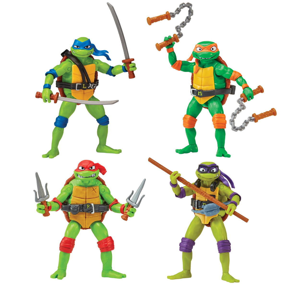 TMNT Mutant Mayhem basic figure front view with authentic character details for display