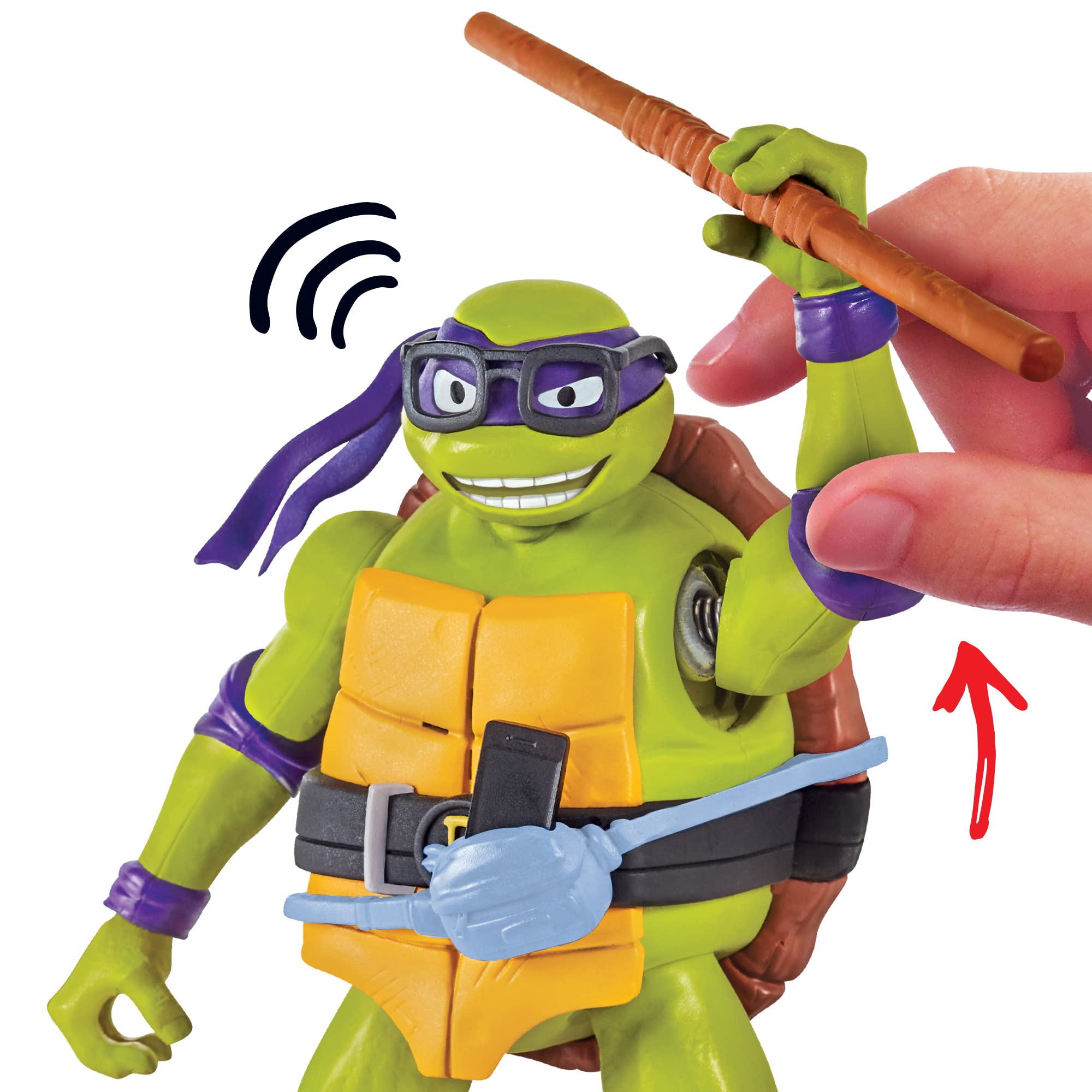 TMNT Donatello Deluxe figure in action pose ideal for dynamic battles and storytelling.