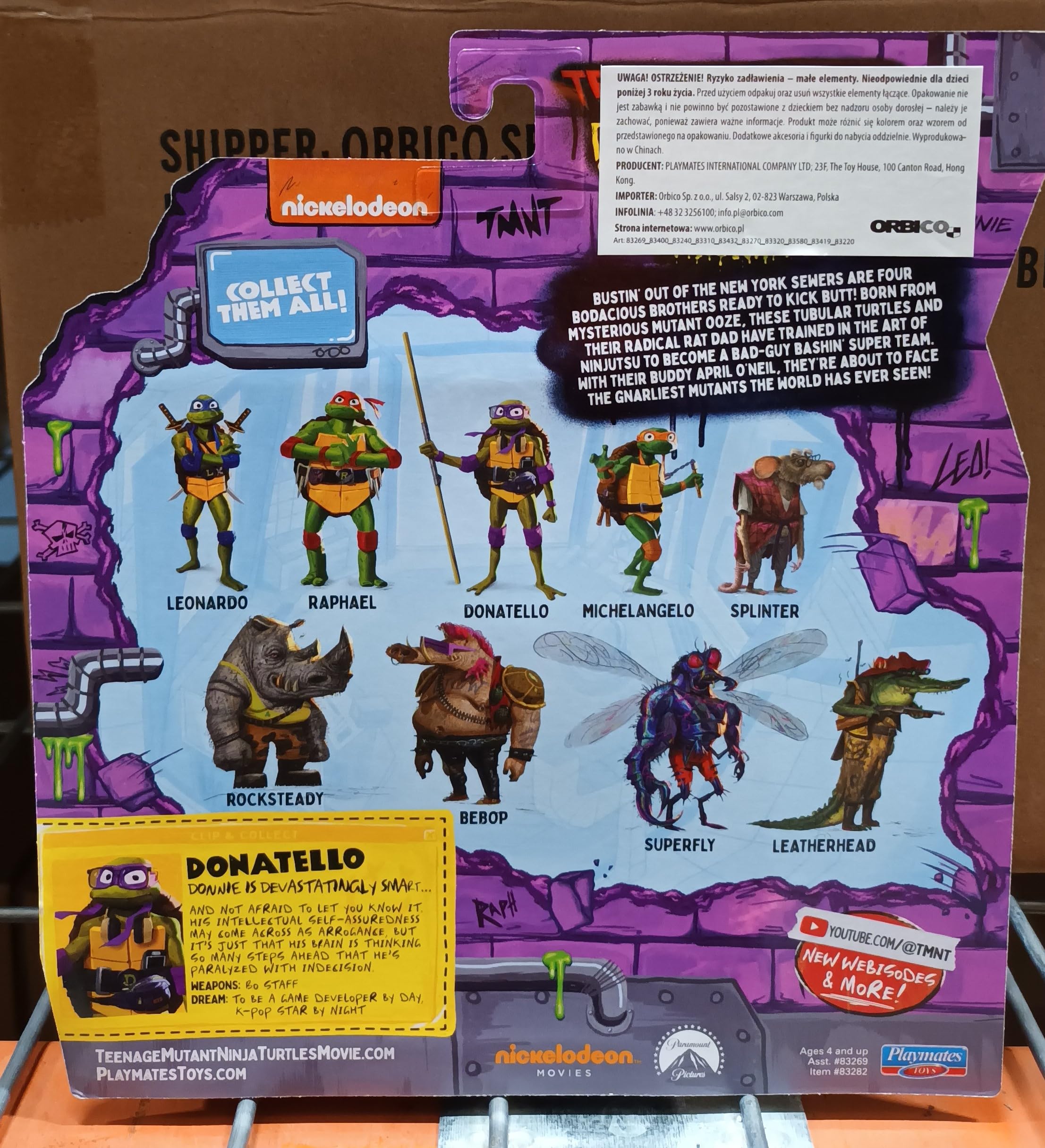 Donatello figure shows 12 articulation points for dynamic posing.