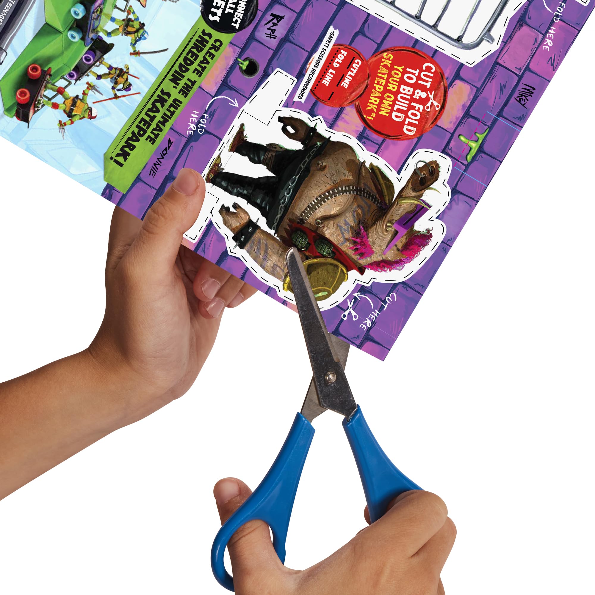 TMNT Mutant Mayhem exclusive Michelangelo figure image, emphasizes highly poseable action pose.