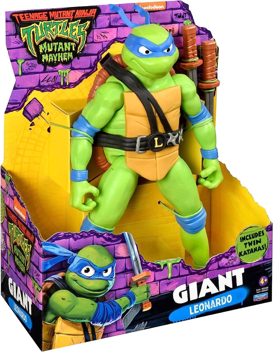 TMNT Leonardo 12-inch figure in dynamic display pose for display and action play.