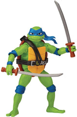 TMNT Mutant Mayhem Leonardo figure with detailed sculpting for authentic display.