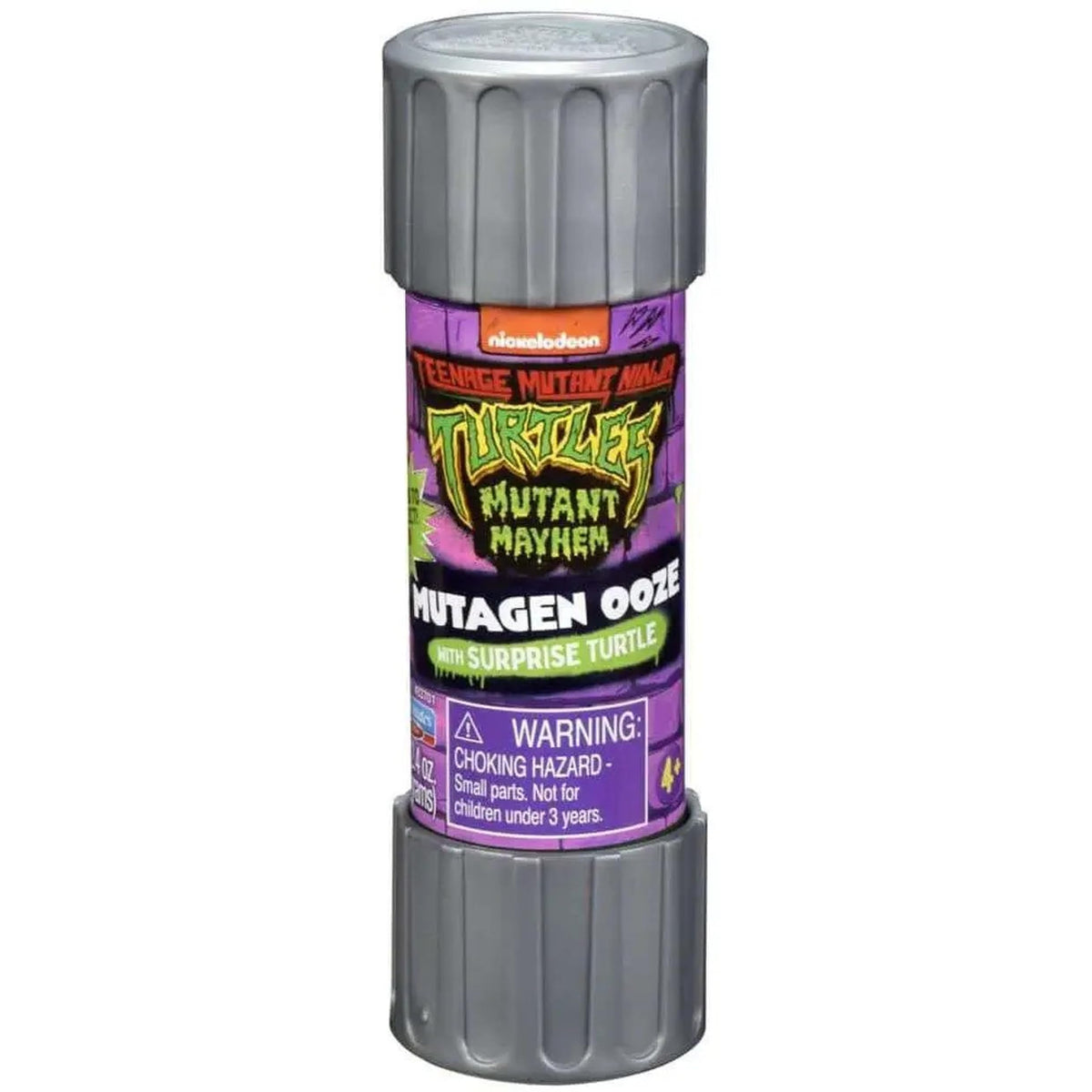 TMNT Mutant Mayhem Mutagen Ooze canister unboxing reveals a collectible turtle figure.