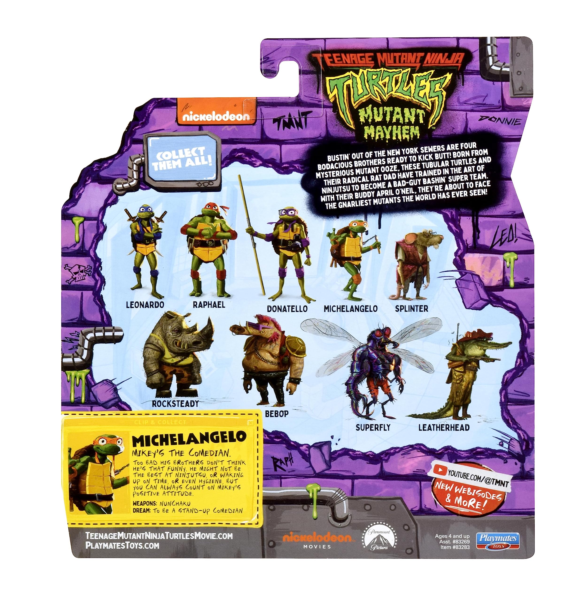 TMNT Mutant Mayhem packaging artwork highlighting branding