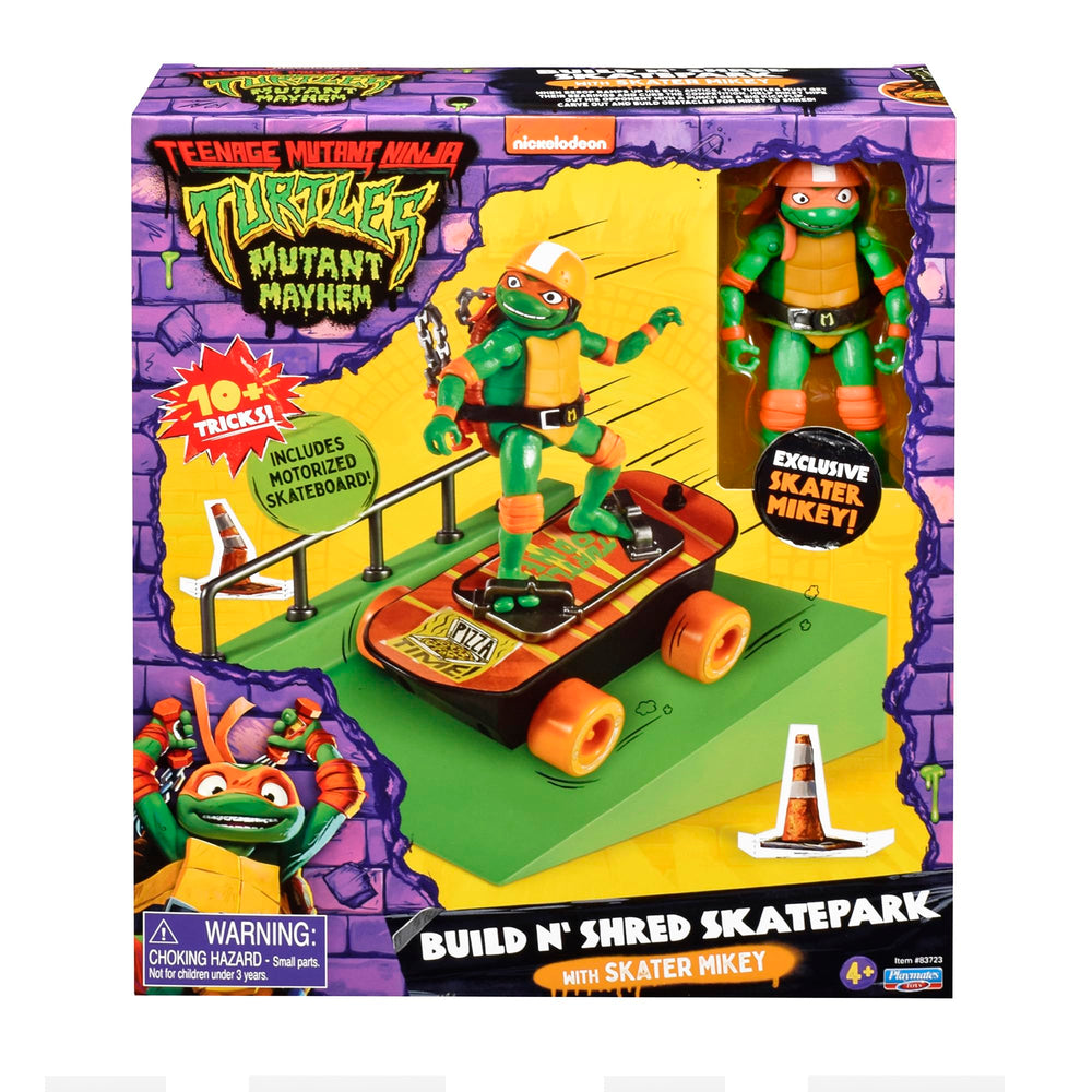 TMNT Mutant Mayhem packaging cutouts image, invites custom skatepark creativity.