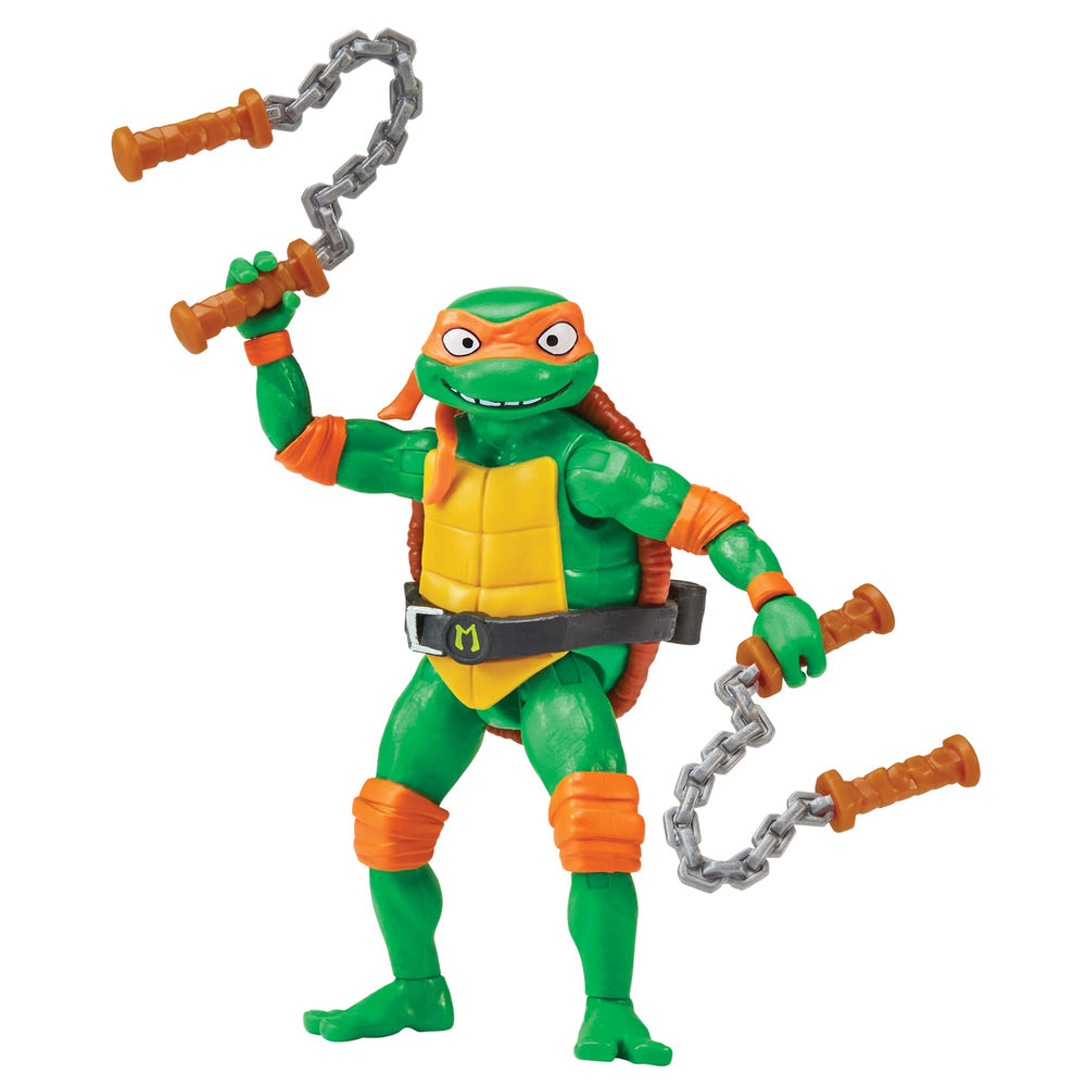 TMNT Mutant Mayhem weapons rack with extra gear for scenes