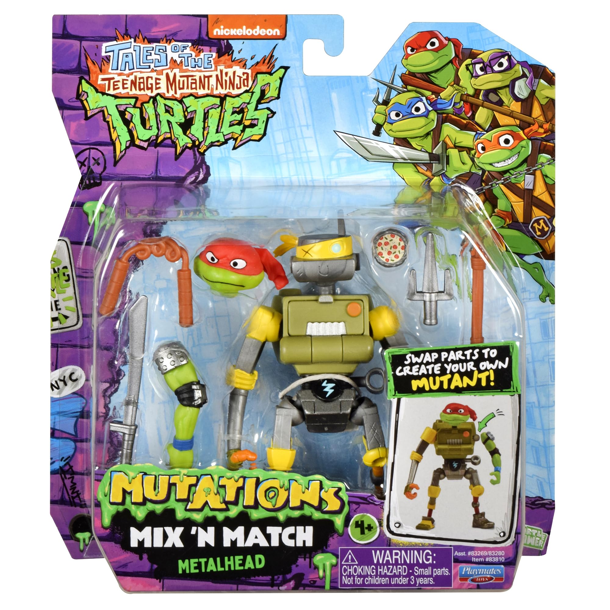 TMNT Mutations Metalhead 4.5-inch figure front view with TV detailing.