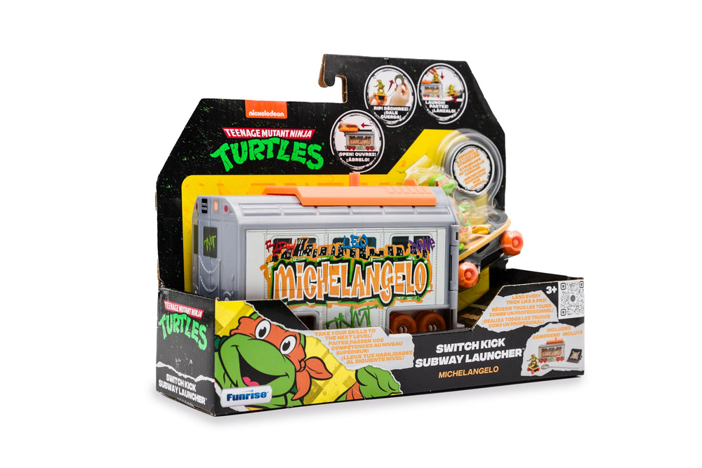 TMNT Orange subway car with graffiti details enhances visual appeal and storytelling.