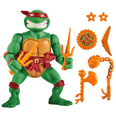 TMNT Raphael classic 4-inch detail highlights vibrant colors and signature shell styling.