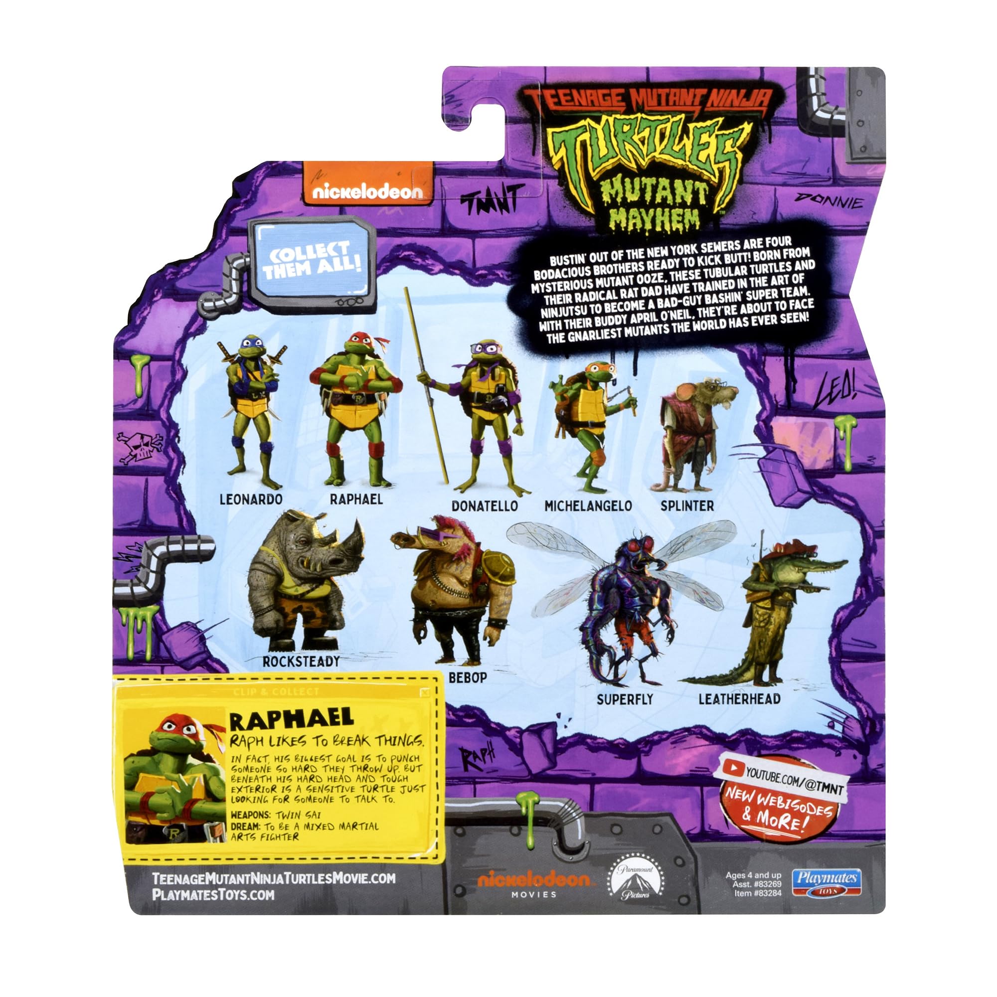TMNT Raphael Mutant Mayhem 12-point articulation for poseability.