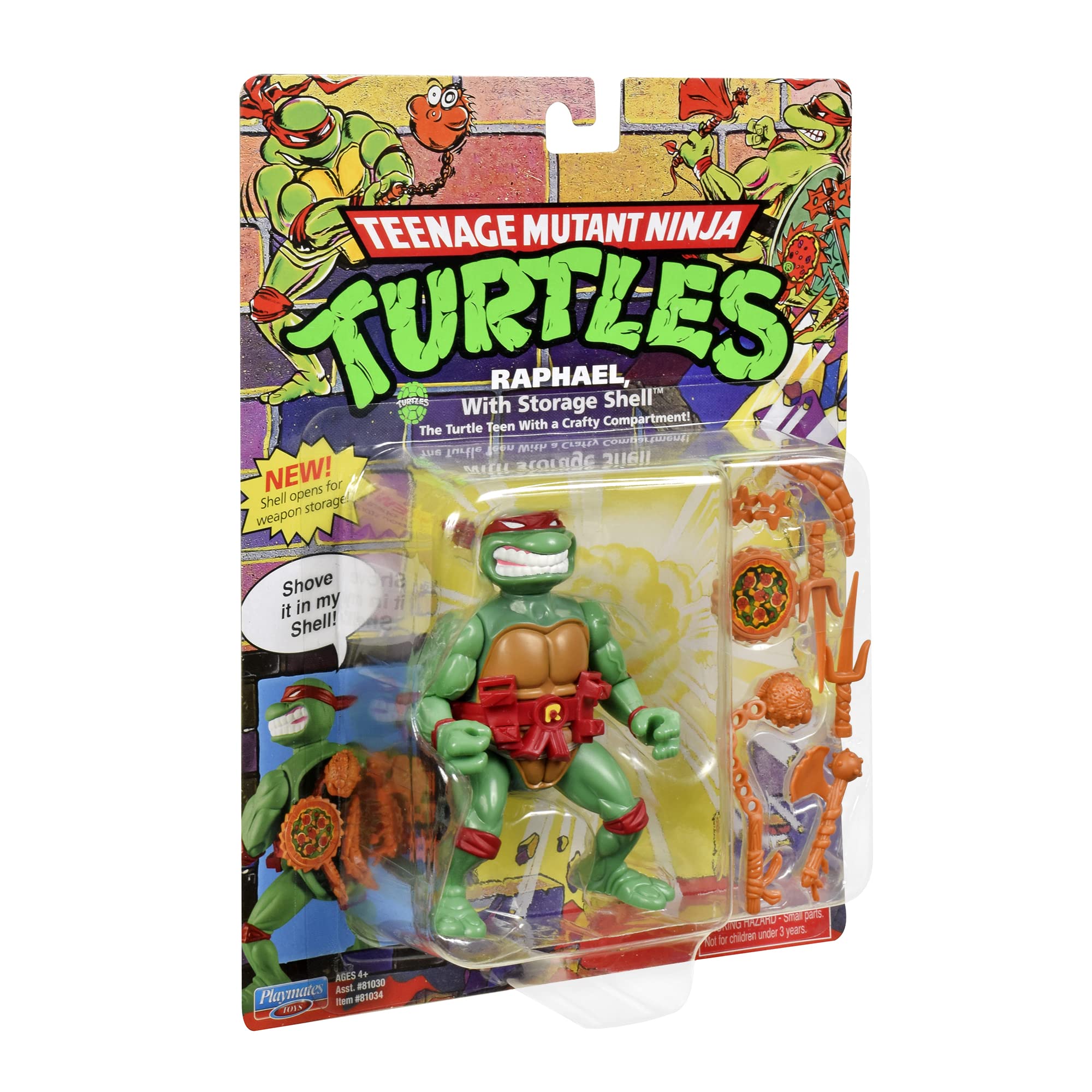 TMNT Raphael armor-shell closeup shows durable finish and collectible appeal.