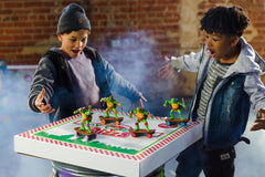 Battle mode button on Raphael's shell activates battle-ready action.