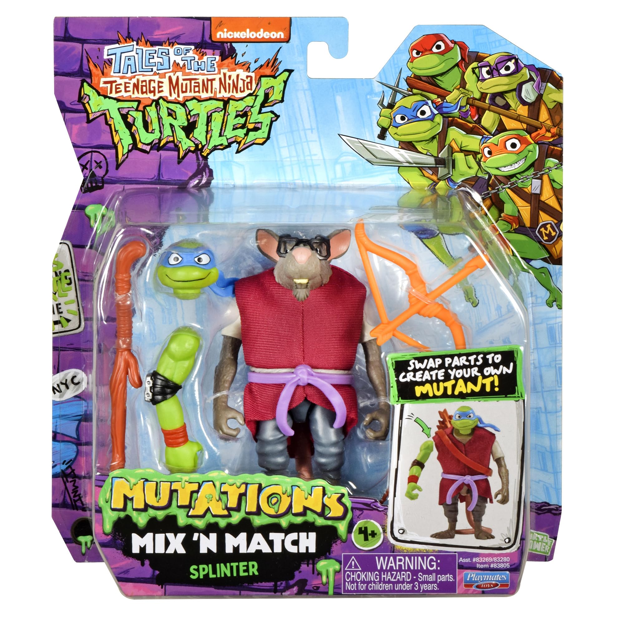 TMNT Splinter Mix 'N' Match figure in 4.5-inch form for versatile play and display.
