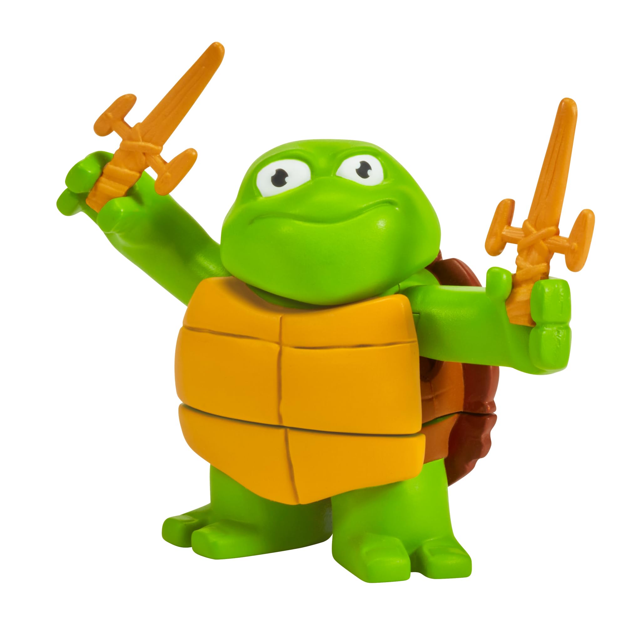 TMNT Turtle Tot Mikey with Nunchaku accessory for action play.