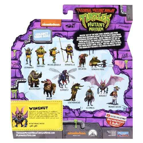 TMNT Wingnut 4-inch action pose demonstrates poseability for playtime adventures.
