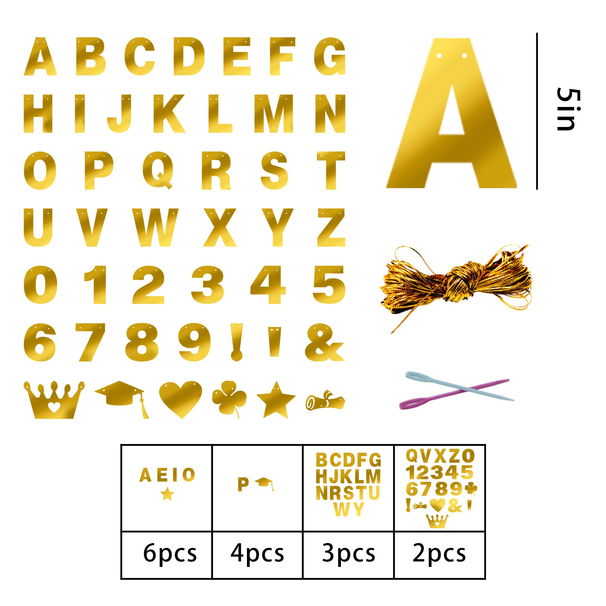 TMTECHJS golden letter flags being assembled for personalized messages.