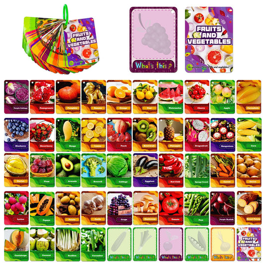 TNCDJKPA 45Pcs fruits and vegetables cards, quick recognition
