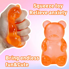 Tngtswwcv bear toy taba squishy orange helps ease anxiety during work or study.