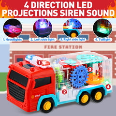 TNOIE Fire Trucks' bump-and-go action encourages crawling and exploration.