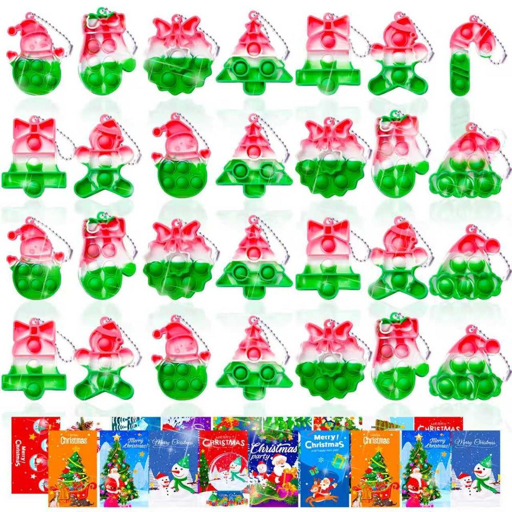 TOANWOD Christmas pop fidget keychain in bright colors for stocking stuffers.