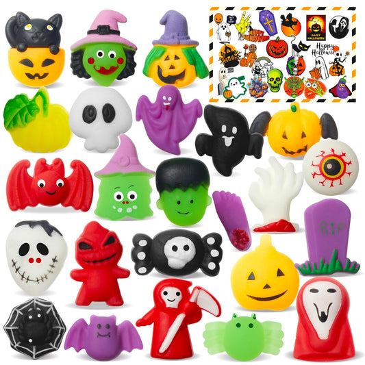 TOANWOD Halloween squishy toys gift box showcasing bite-size mochi fidgets for party favors.