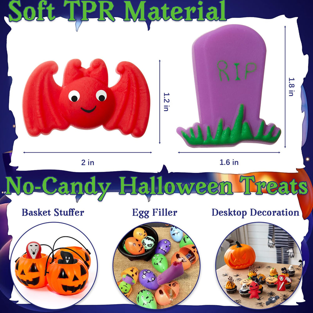 TOANWOD Halloween sticker pack accompanying squishies for personalized gift and classroom rewards.