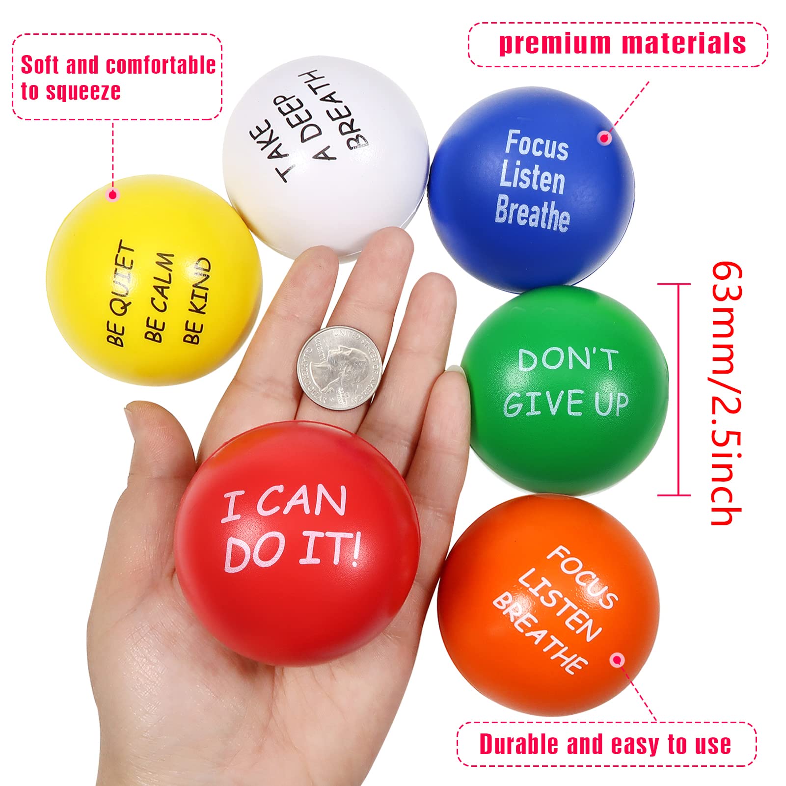 TOAOB orange 2.5-inch stress ball for calm moments at work.