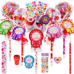 TOAPER giant lollipop shaped stationery for classroom Valentine exchanges, a fun non candy gift