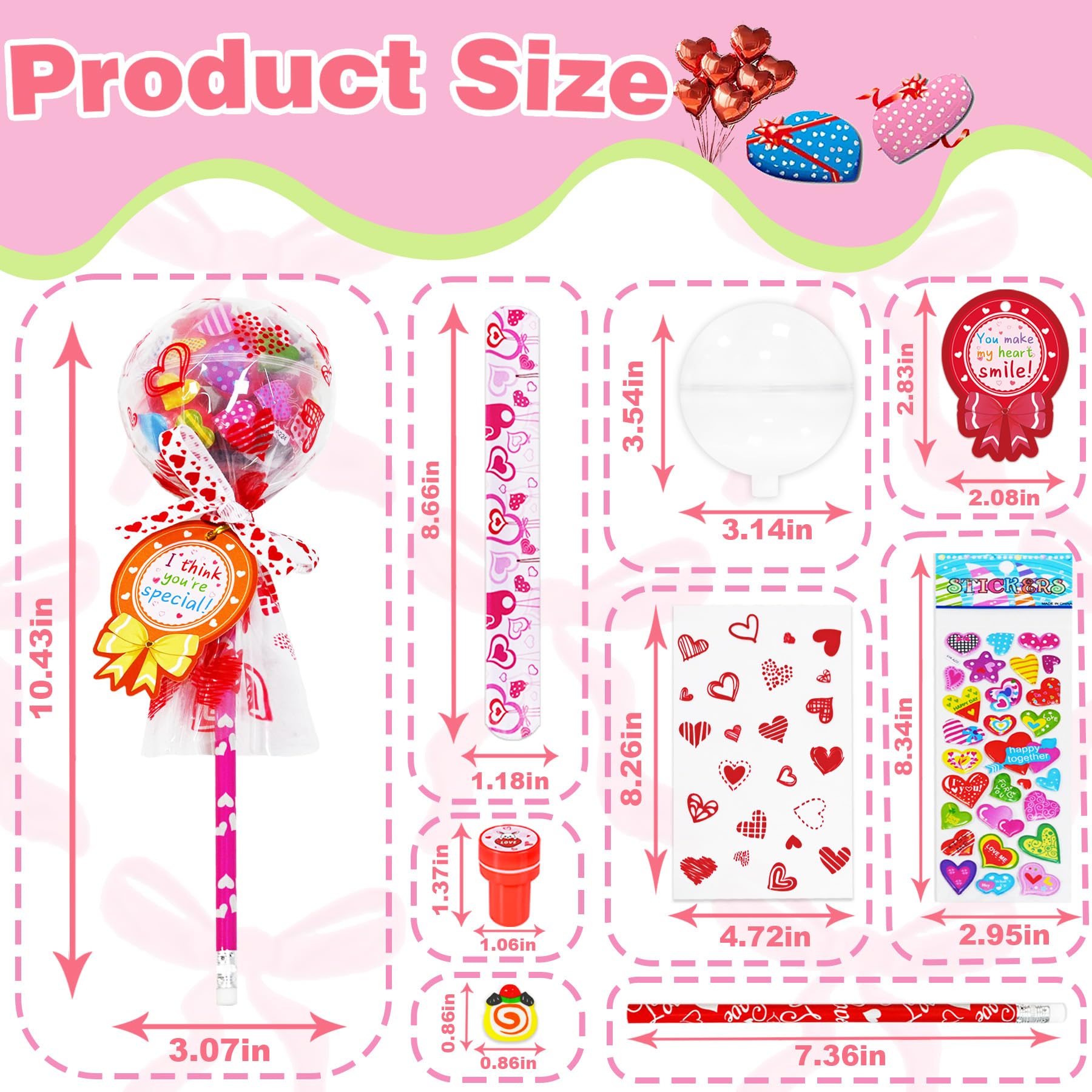 TOAPER six themed Valentine cards match colors for easy personalization