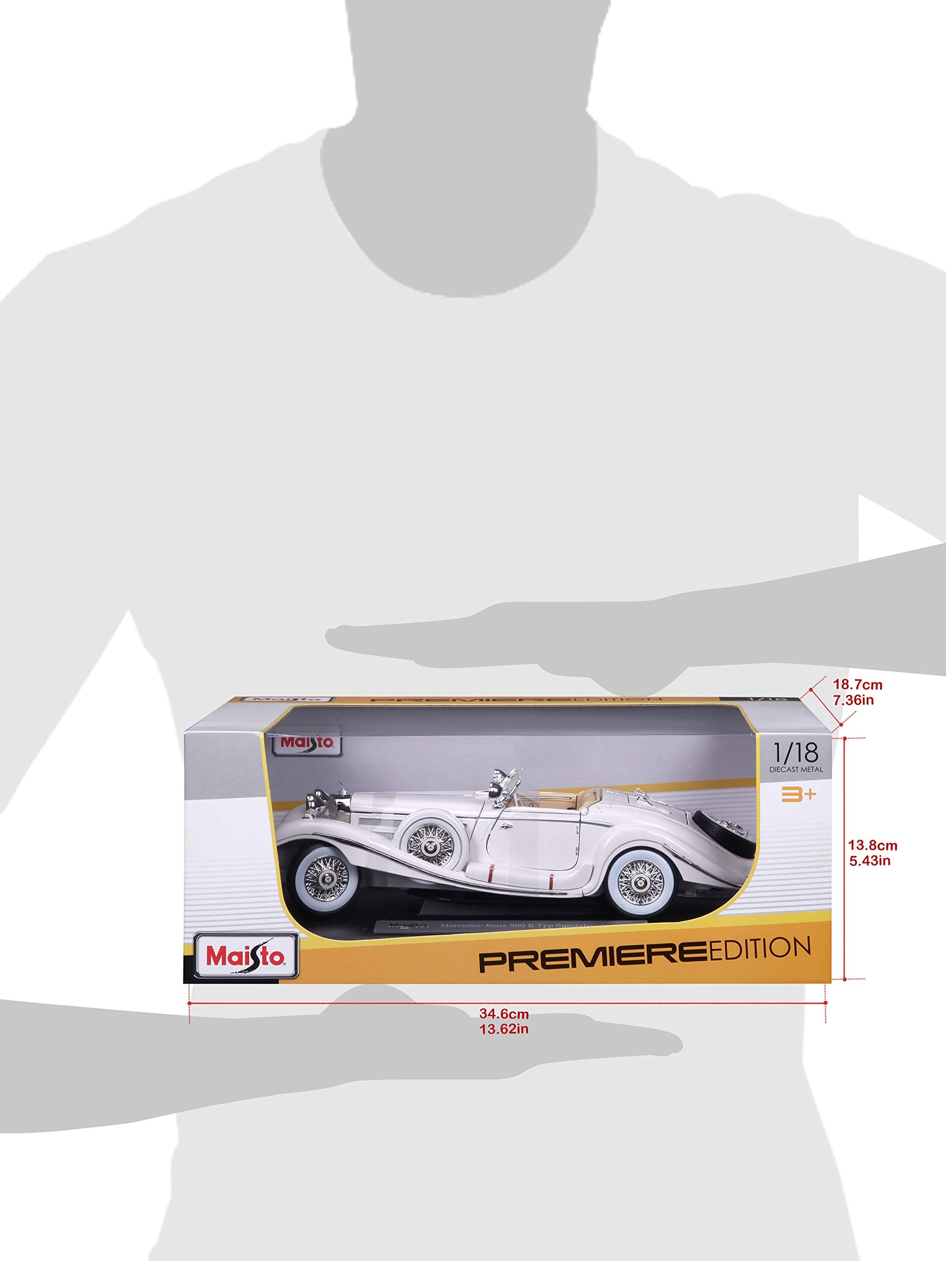 Tobar Maisto 1936 Mercedes-Benz 500K die-cast metal body with plastic parts