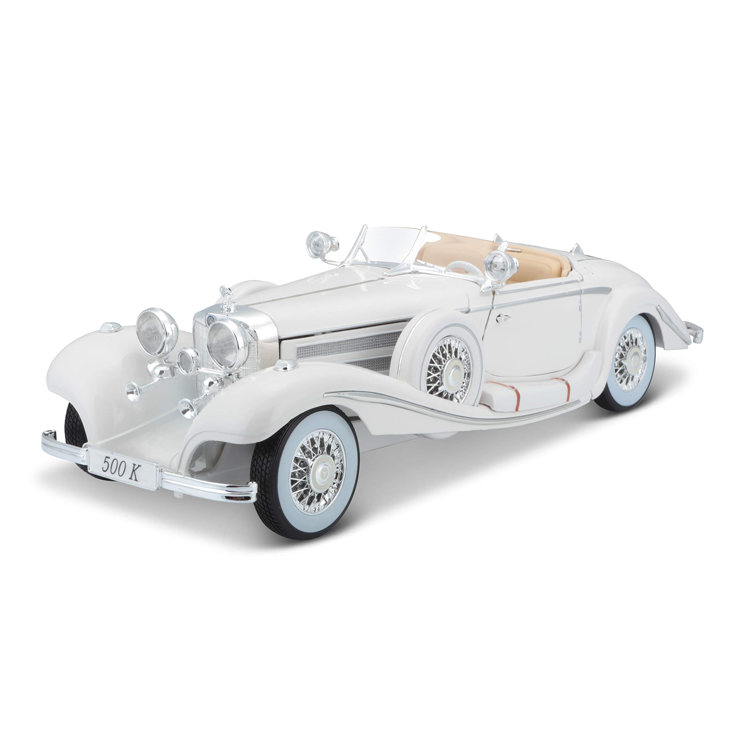 Tobar Maisto 1936 Mercedes-Benz 500K white body with premium die-cast finish for display