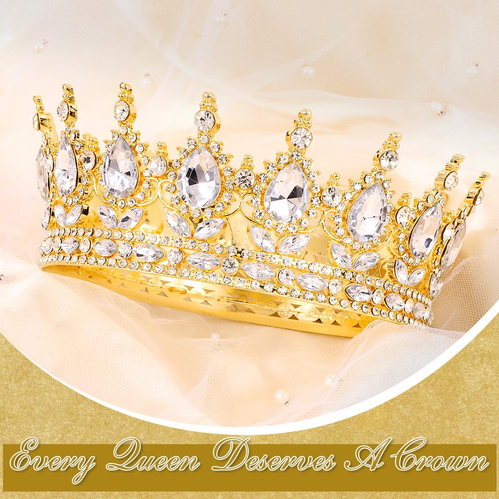 TOBATOBA Gold Queen Crown includes four bobby pins for stable hairstyle.