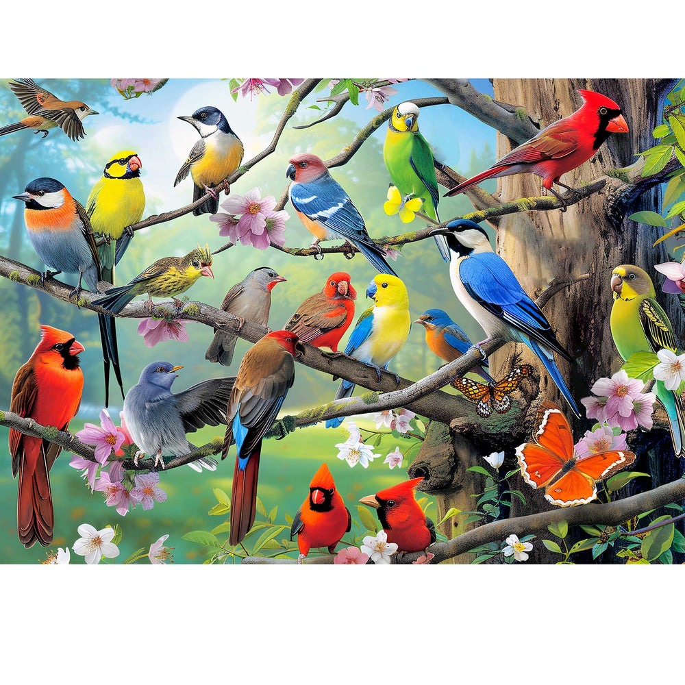 TOCHILD 500-piece bird puzzle cover with vibrant hummingbird design for mindful adult leisure.