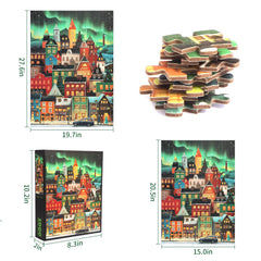 TOCHILD Aurora Town Building Puzzle precise cuts ensure a snug, sturdy fit.