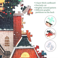 TOCHILD Aurora Town Building Puzzle thick recyclable cardboard feels durable during assembly.