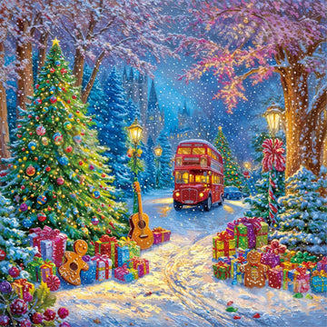 TOCHILD Christmas Puzzle 500 pieces with glitter finish, perfect for cozy family evenings.
