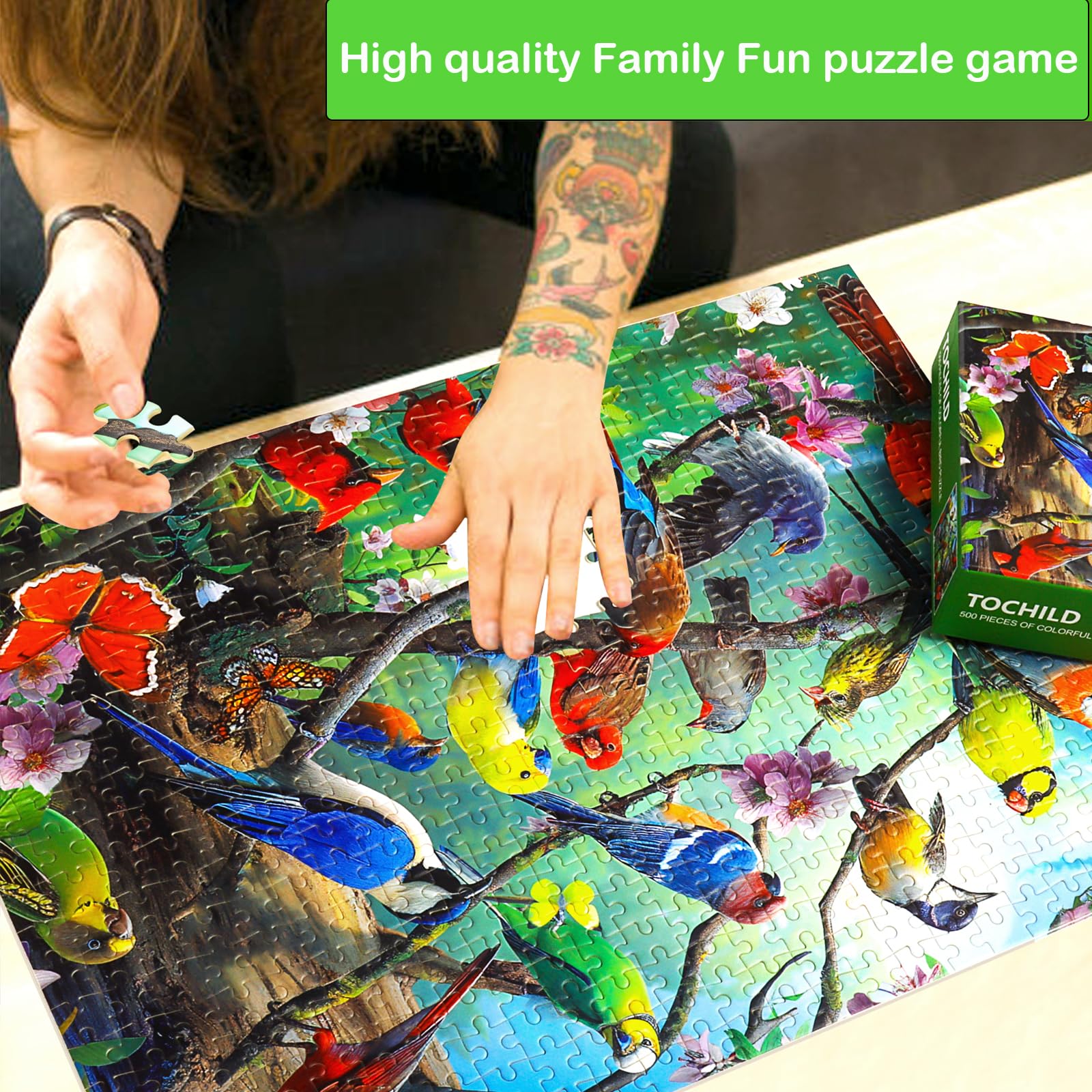 TOCHILD puzzle box with poster included for guided completion.