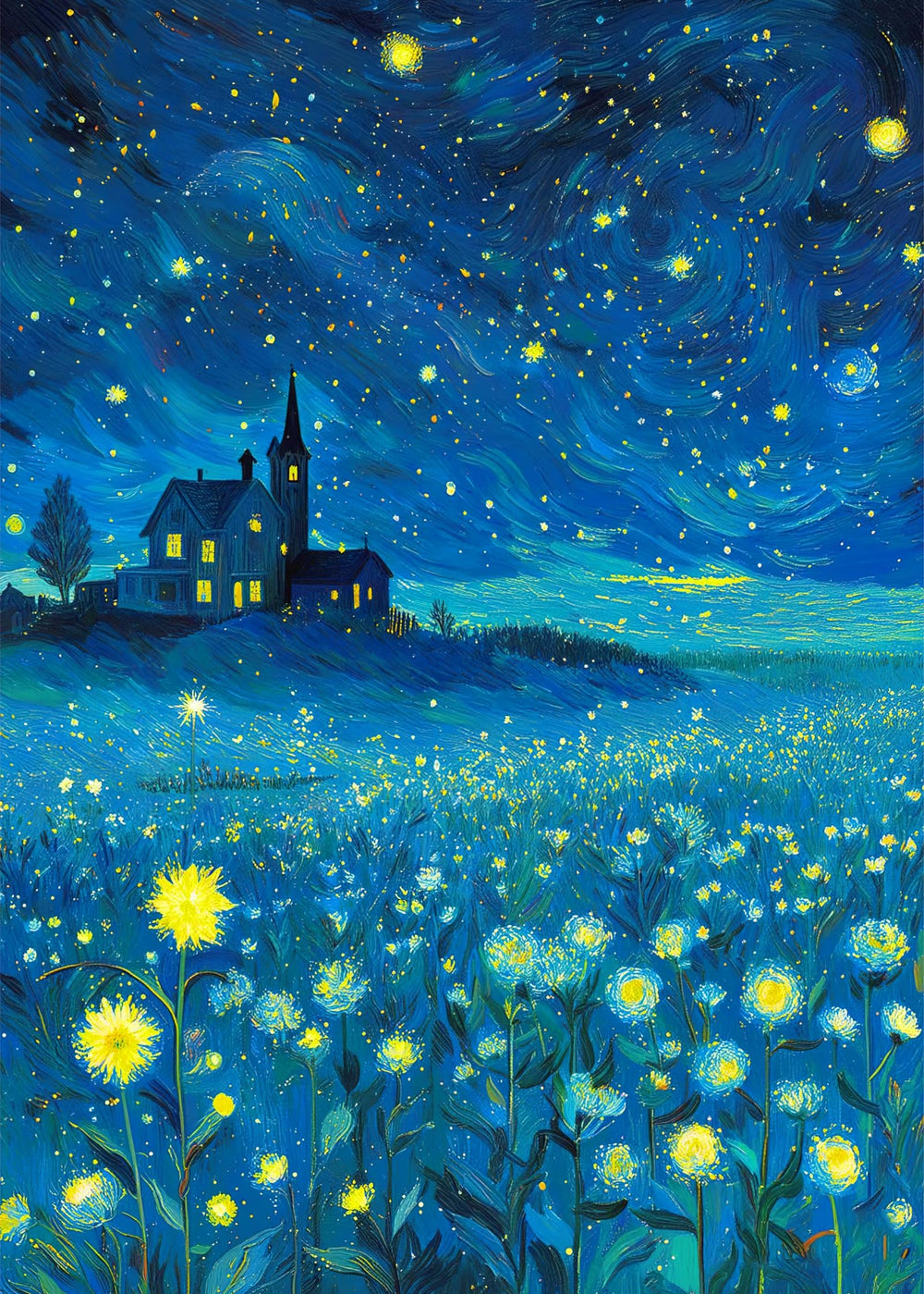 TOCHILD 1000-piece glitter starry sky puzzle with shimmering surface for a relaxing, decorative challenge.
