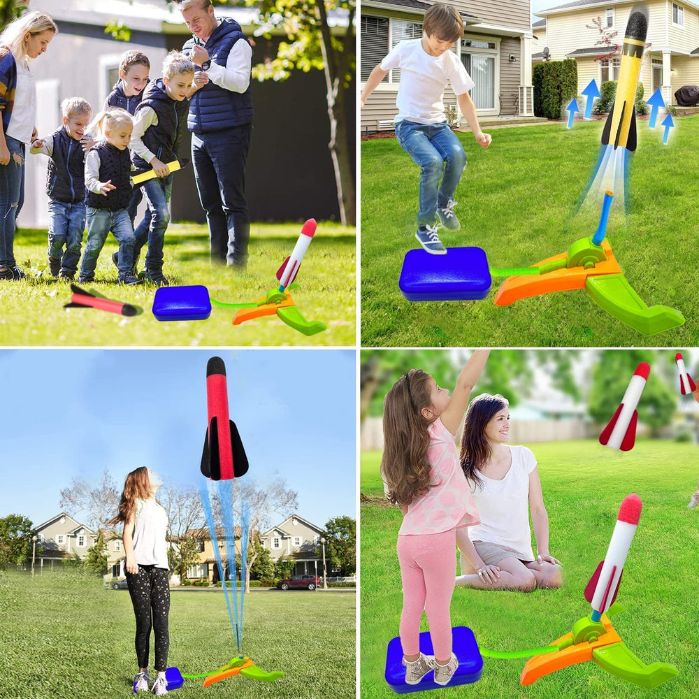 TODARRUN green foam rocket, colorful set encourages creative flight play.