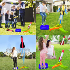 TODARRUN green foam rocket, colorful set encourages creative flight play.
